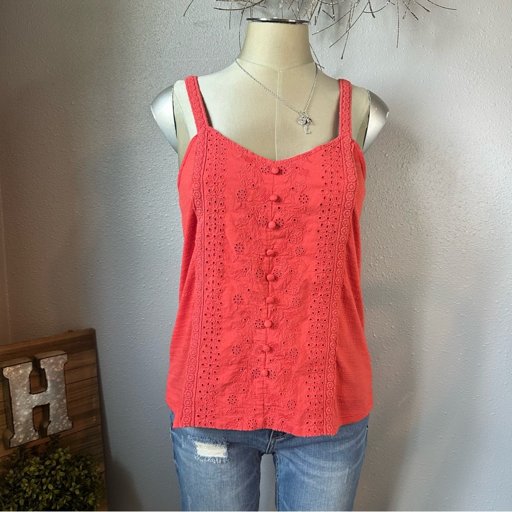 Ricki's Pink Relaxed Camisole with Eyelet Design